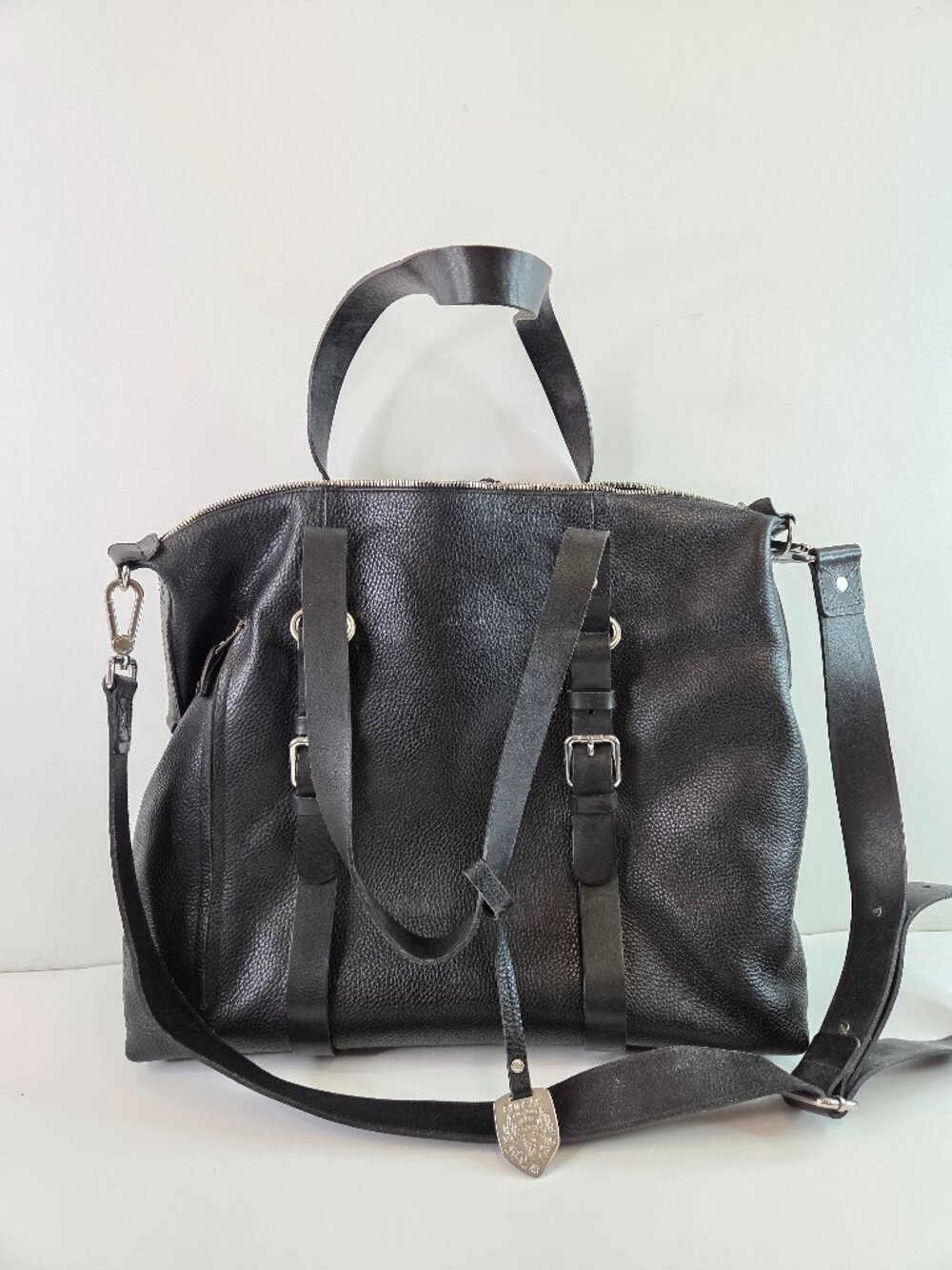 RUDSAK Ralph Crossbody Messenger Bag Black Leather Purse Work Commuter